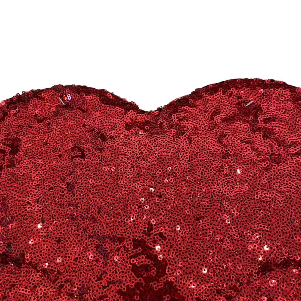 NEW Isaac Mizrahi Valentine’s Red Sequin LIPS Placemats Set Of 2